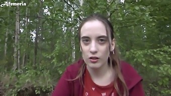 Teen Girlfriend Gives A Wild Outdoor Blowjob In The Woods And Swallows My Cum