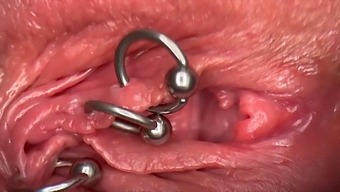 Extreme Close-Up Of My Pierced Genitalia Until It Becomes Highly Aroused And Urine Releases Inside