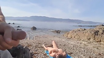 A Nude Couple Indulges In Public Sex On A Beach